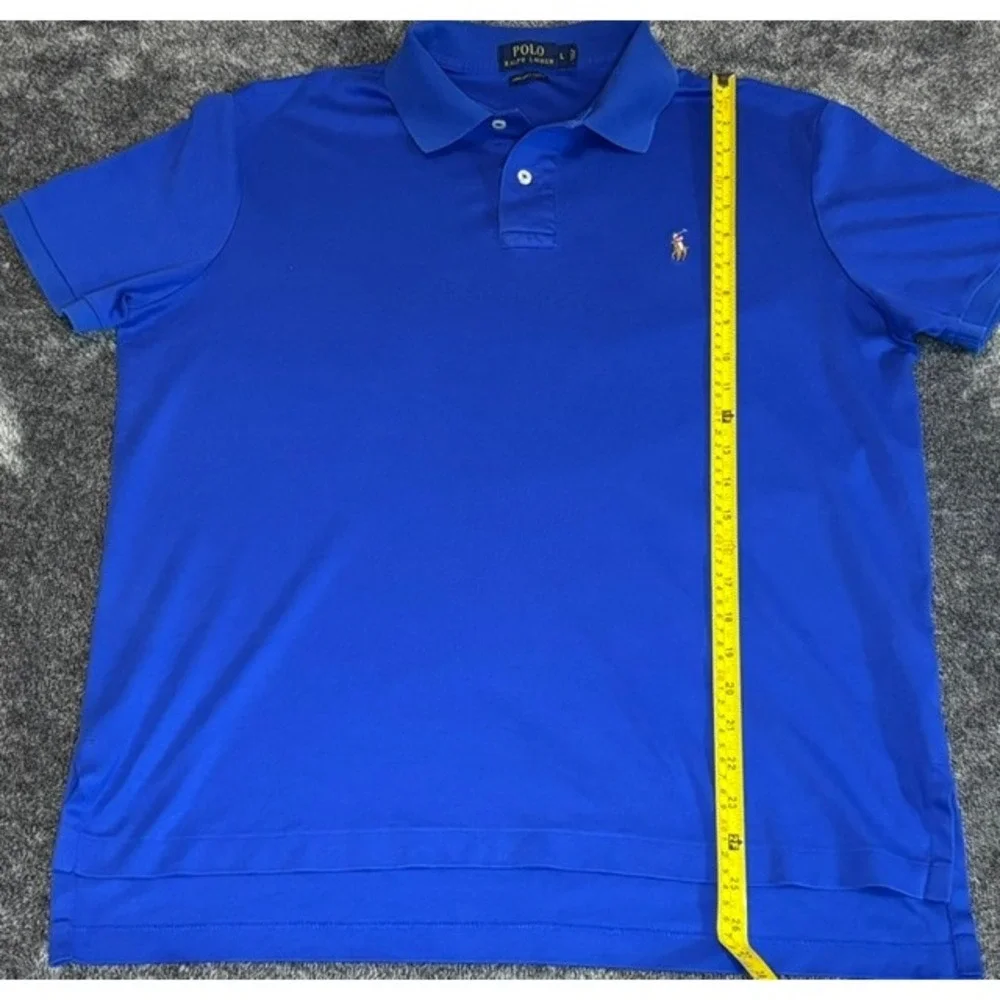 Polo Ralph Lauren Mens Pima Soft Touch Polo Shirt Royal Blue Large Short Sleeve